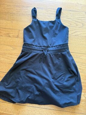 Girls Black Sleeveless Athletic Dress
